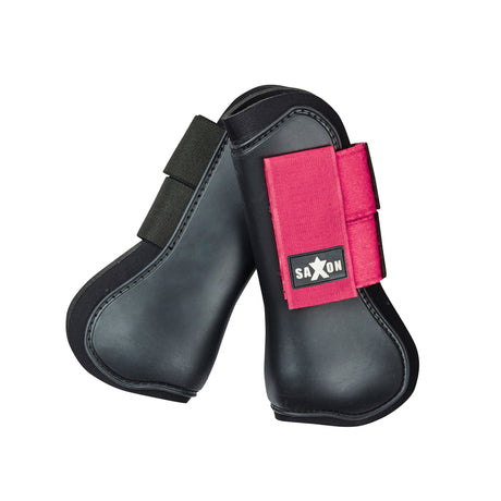 Saxon Open Front Boots #colour_black-pink