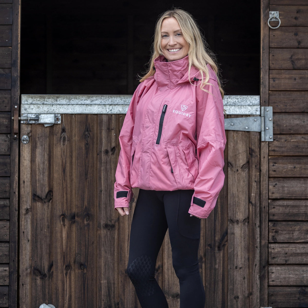 EQUIDRY Women's Shortie Mesh Lining Mac #colour_dusky-pink