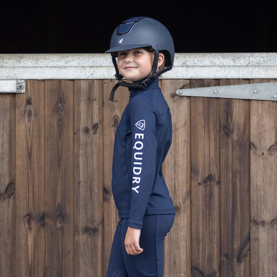 EQUIDRY Children's Water Repellent Base Layer #colour_navy-white