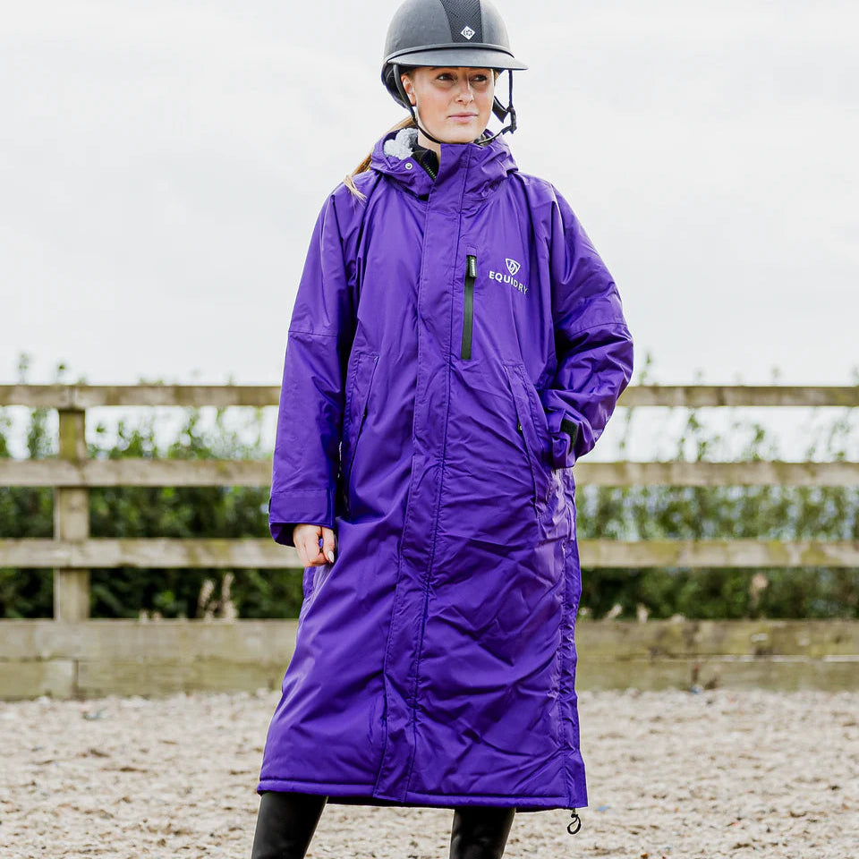 EQUIDRY Women's Thick Fleece Evolution Fixed Hood #colour_purple-lilac