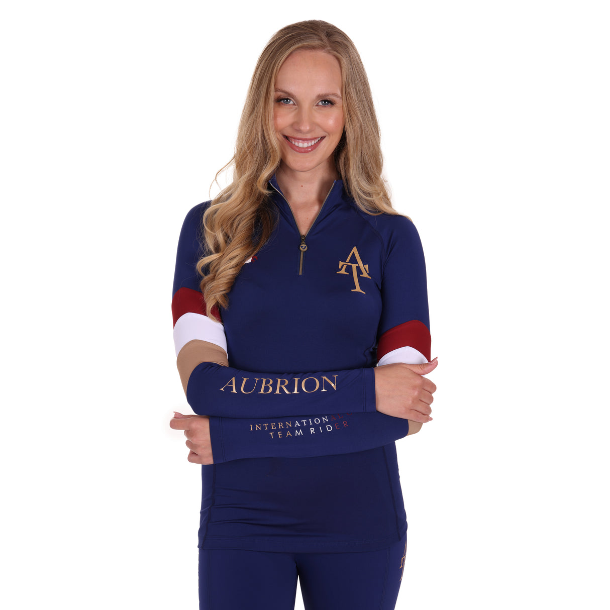 Shires Aubrion Team Long Sleeve Ladies Base Layer #colour_navy