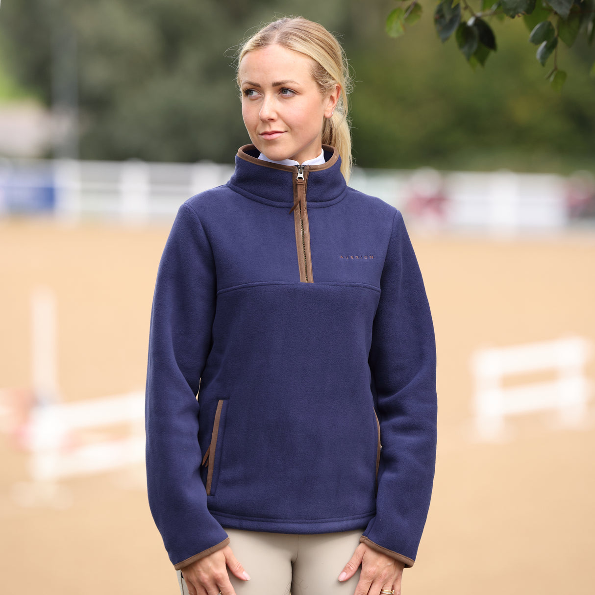 Shires Aubrion Core Ladies Half Zip Fleece #colour_navy