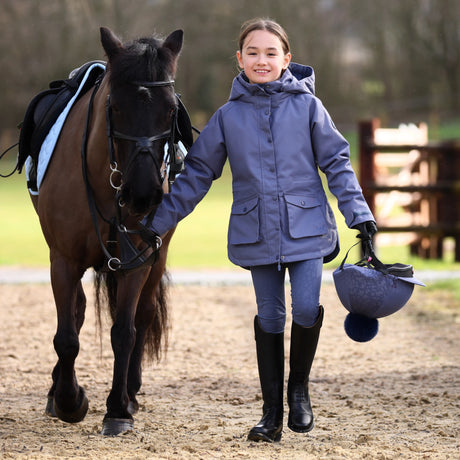 Shires Aubrion Shield Young Rider Riding Tights #colour_blue