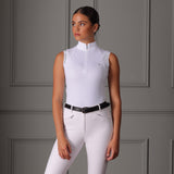 Shires Aubrion Newbel Ladies Sleeveless Show Shirt #colour_white
