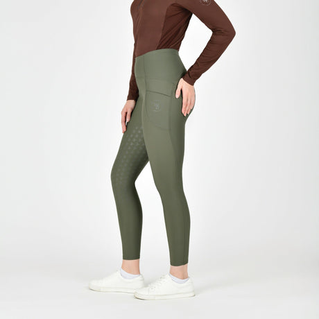 Weatherbeeta Ladies Thermal Riding Tights #colour_olive-night