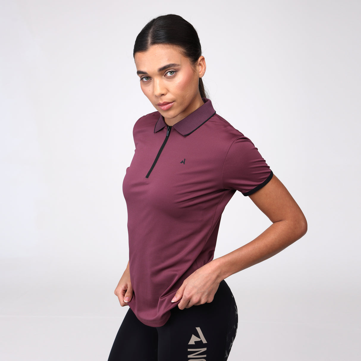 Shires Aubrion Ladies React Tech Polo #colour_mauve