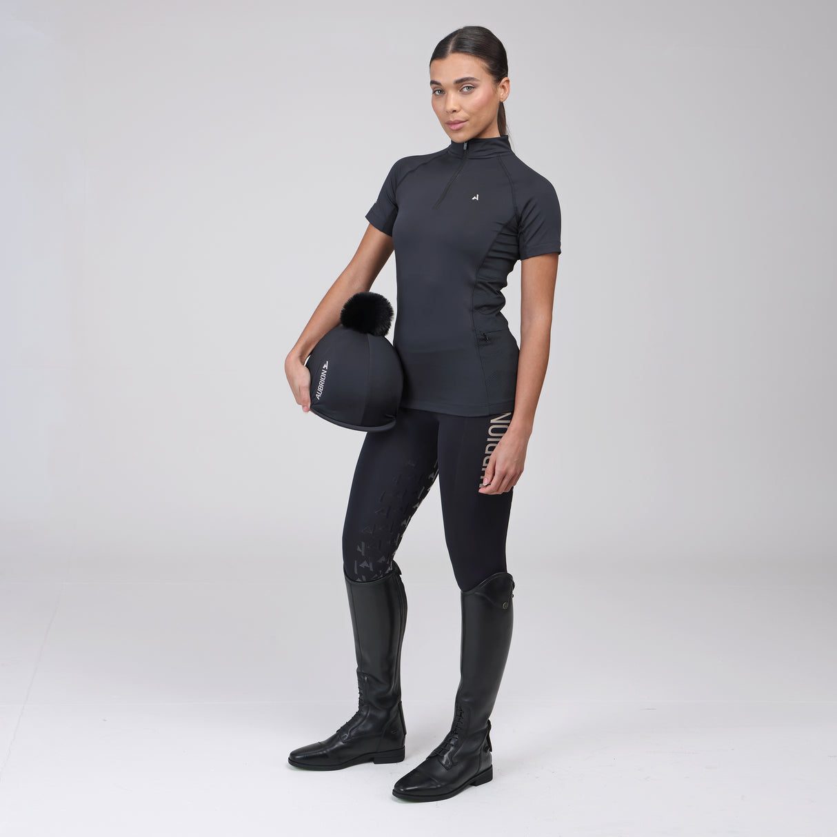 Shires Aubrion Ladies React Rythm Riding Tights #colour_shadow