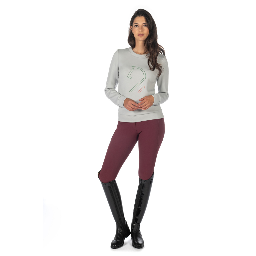 HKM Women's Silicone Full Seat Breeches -Livigno- #colour_bordeaux