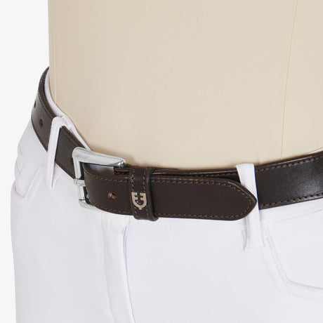 Equestro Leather Belt With Snaffle Bits #colour_brown-silver