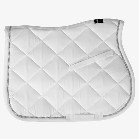 Equestro Pony Jumping Saddle Pad In Cotton With Logo #colour_white