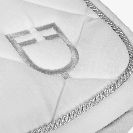 Equestro Pony Jumping Saddle Pad In Cotton With Logo #colour_white