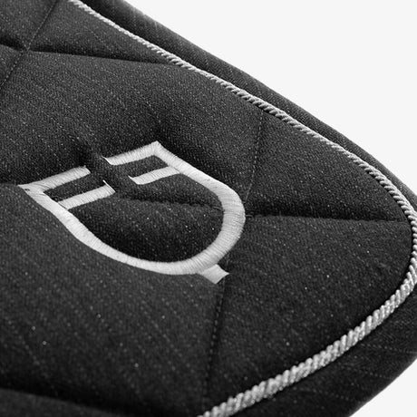 Equestro Pony Jumping Saddle Pad In Cotton With Logo #colour_grey