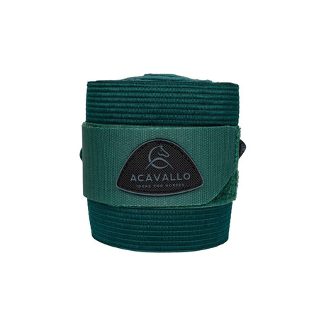 Acavallo Elasticated Exercise Bandages Fleece #colour_green