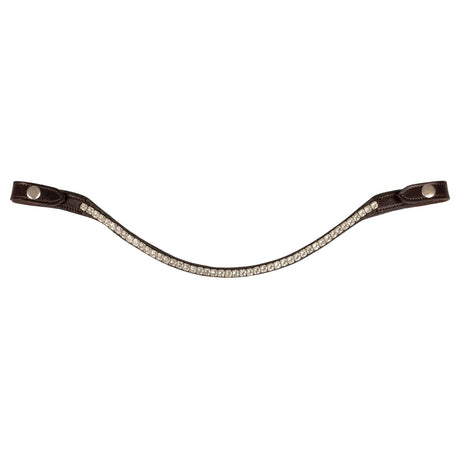 Acavallo Browband Calfskin & Round Crystals #colour_brown-transparent