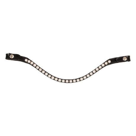 Acavallo Browband Calfskin & Oval Crystals #colour_black-transparent