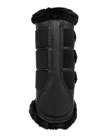 Acavallo Hind Brushing Boots Faux Leather & Faux Sheepskin #colour_black