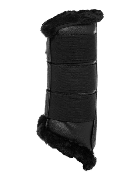 Acavallo Hind Brushing Boots Faux Leather & Faux Sheepskin #colour_black