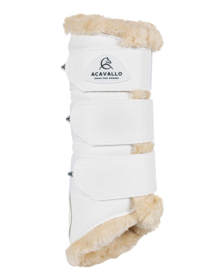 Acavallo Hind Brushing Boots Faux Leather & Faux Sheepskin #colour_white