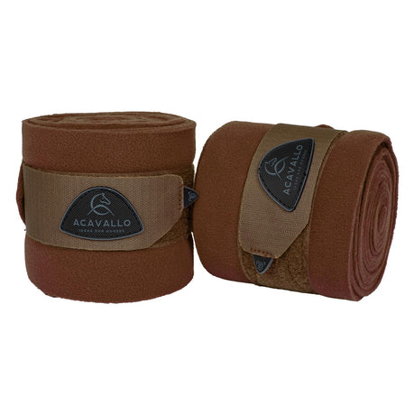 Acavallo Fleece Exercise Bandages Hook-And-Loop Closure Fastening #colour_brown