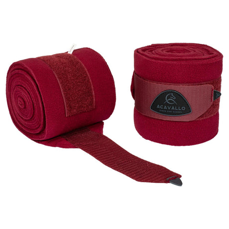 Acavallo Fleece Exercise Bandages Hook-And-Loop Closure Fastening #colour_burgundy