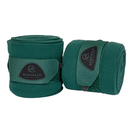 Acavallo Fleece Exercise Bandages Hook-And-Loop Closure Fastening #colour_green