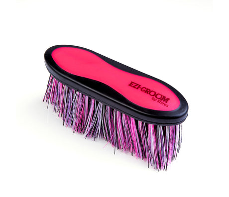 Shires Ezi-Groom Grip Long Bristle Dandy Brush #colour_bright-pink