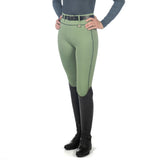 HKM Ladies Silicone Full Seat Riding Tights -Juna- #colour_jade-green