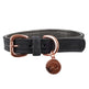 Benji & Flo Noble Suede Dog Collar #colour_navy-rose-gold