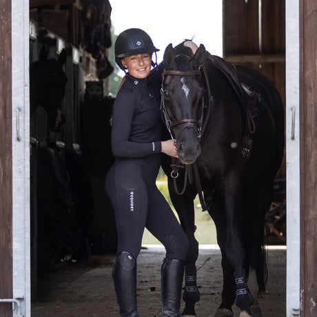 EQUIDRY Women's Water Repellent Base Layer #colour_black-white