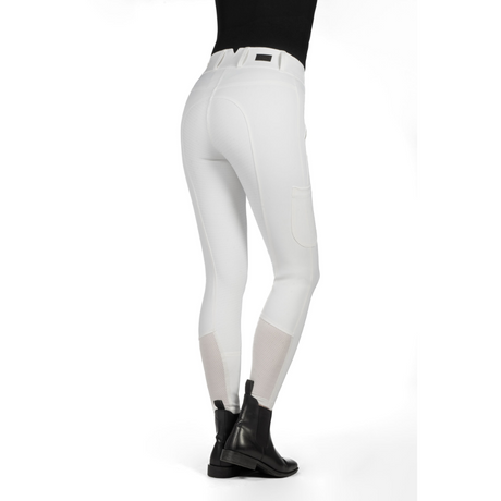 HKM Women's Silicone Full Seat Riding Breeches -Lia High Waist- #colour_white