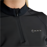 Montar MoZira Refined Shortsleeved Quarter Zip Polo #colour_black