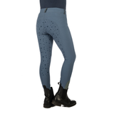 HKM Children's Silicone Full Seat Riding Tights -Pony Dream II- #colour_smokey-blue