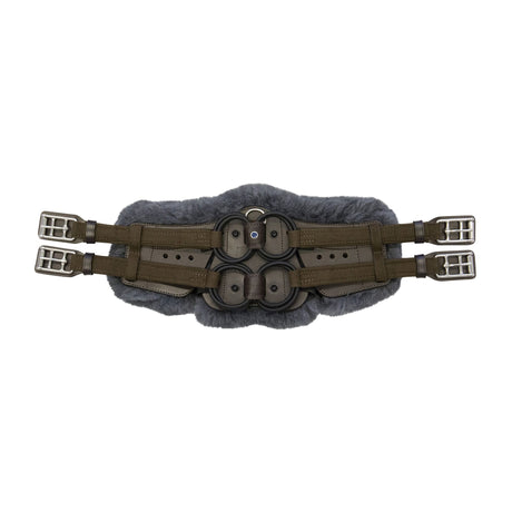 Stubben Equi-Soft® Saddle Girth with Cover - Ebony #colour_lambskin-anthracite-black
