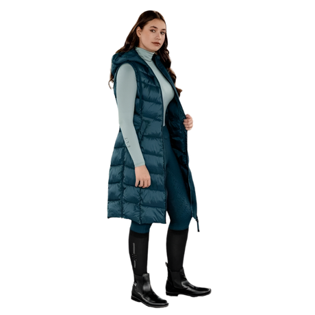 E.L.T Ostende Ladies Lightweight Long Gilet #colour_petrol-blue
