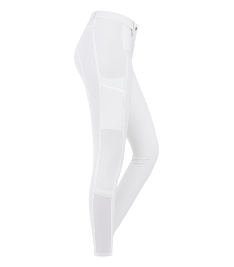 E.L.T Micro Ladies Knee Silicone Riding Breeches #colour_white