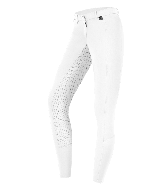 E.L.T Micro Ladies Sport Silicone Riding Breeches #colour_white