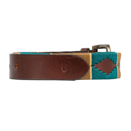 Hy Equestrian Polo Belt #colour_teal-mocha-beige