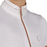 Hy Equestrian Roka Royal Show Shirt #colour_white-rose-gold