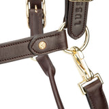 Shires Velociti Lusso Soria Leather Headcollar #colour_havana