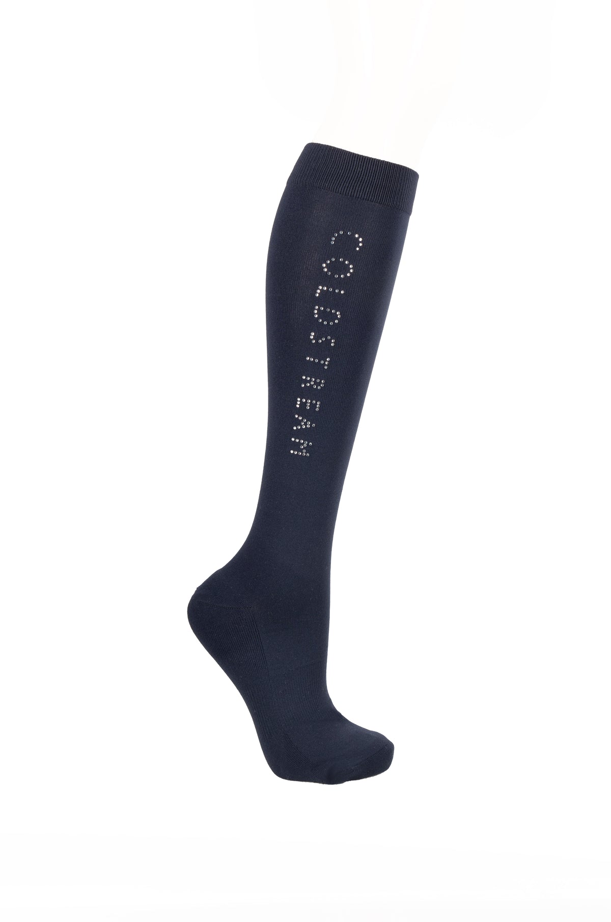 Coldstream Rochester Diamante Riding Socks #colour_navy-silver