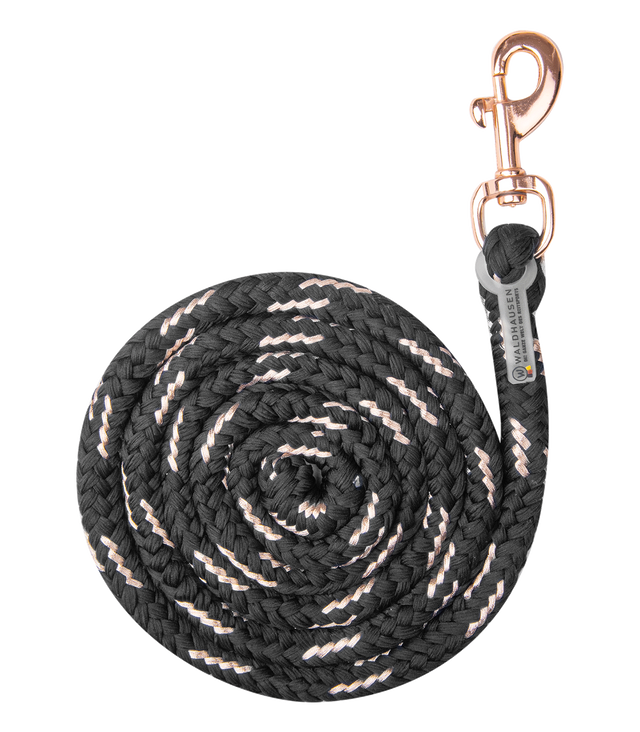 Waldhausen Lurex Rosé Snap Hook Lead Rope #colour_black