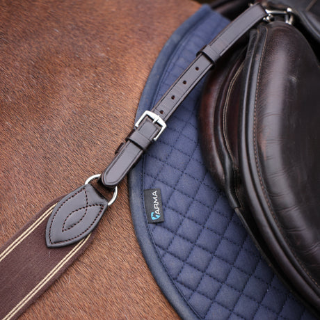 Shires Lusso Three Point Elastic Breastplate #colour_brown