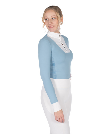 HKM Women's Long Sleeve Competition Shirt -Virginia- #colour_ice-blue