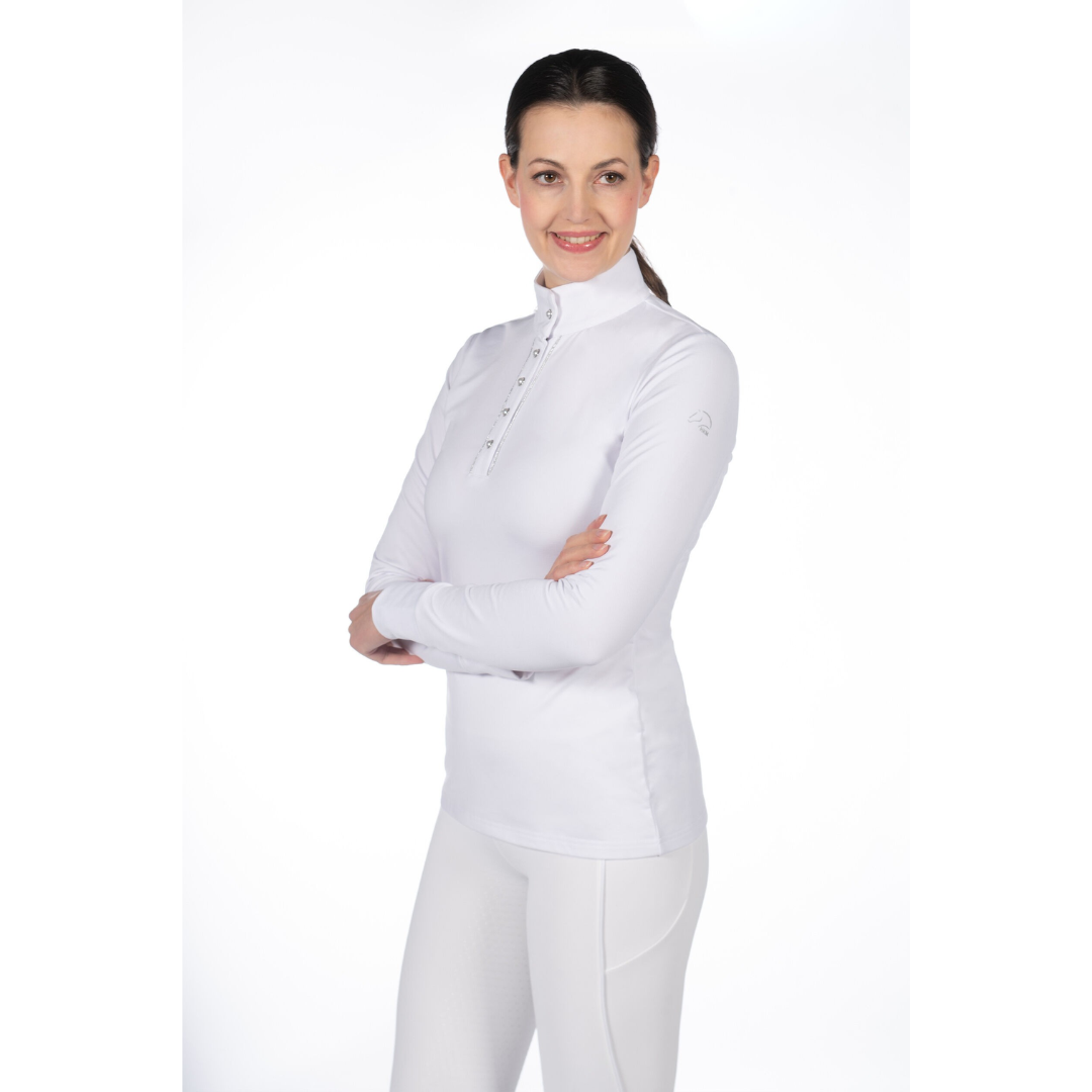 HKM Women's Long Sleeve Competition Shirt -Emilia- #colour_white