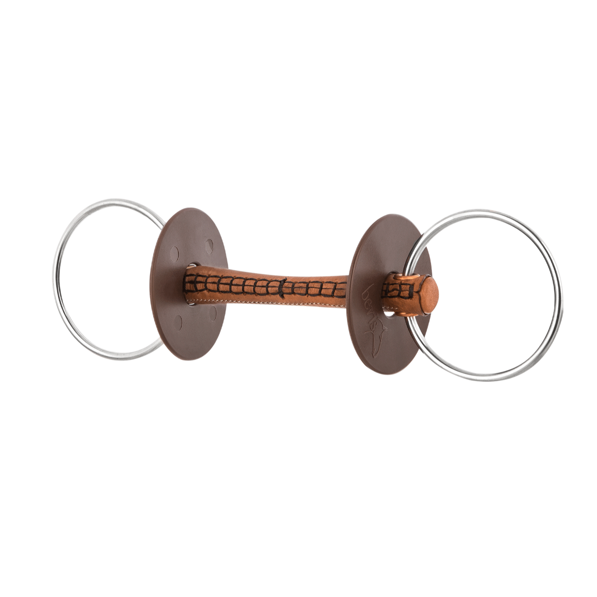 Beris Soft 7.5cm Ring Loose Ring Snaffle Bit with Leather Bar