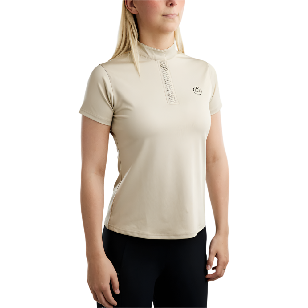 Montar MoBriella Short Sleeved Training Shirt with Gun Metal Crystals #colour_light-silver-grey