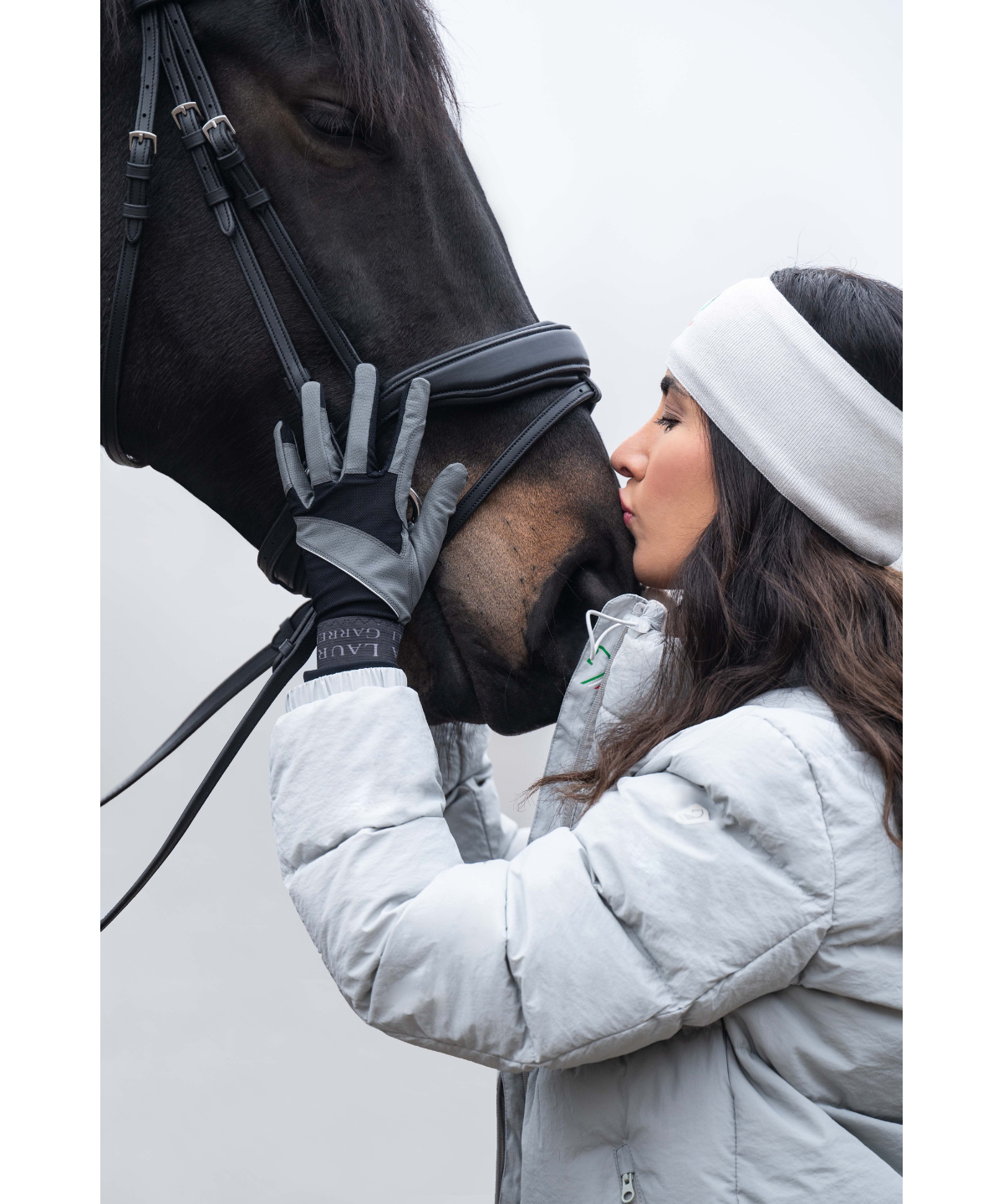 HKM Riding Gloves -Livigno- #colour_black-grey