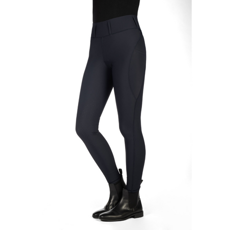 HKM Women's Silicone Knee Patch Riding Leggings -Jil High Waist- #colour_black