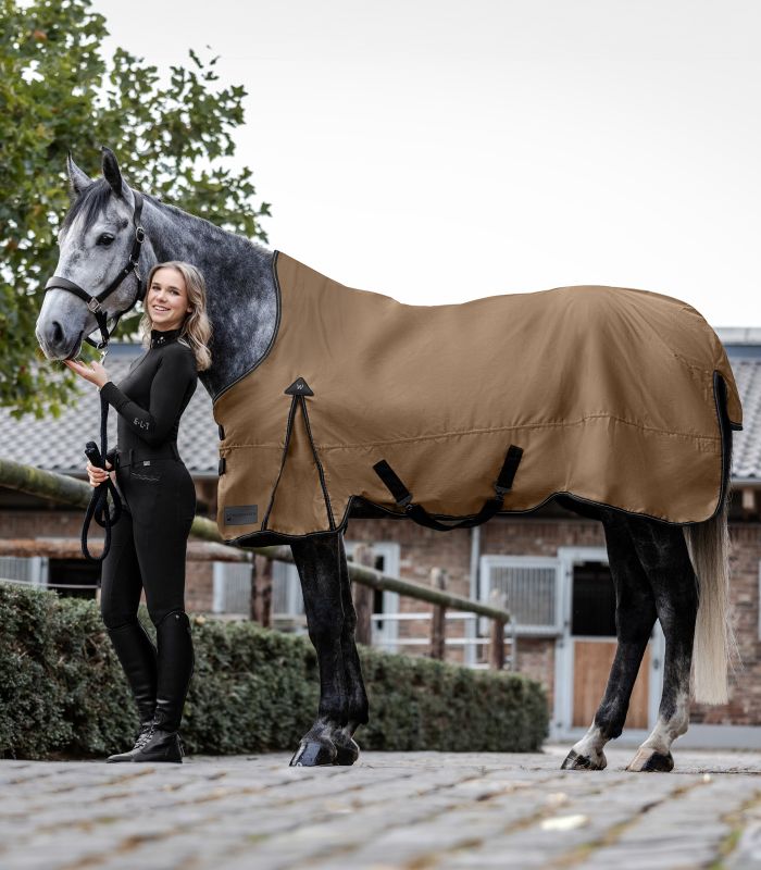 Waldhausen Arctic High Neck 100g Turnout Rug #colour_cappuccino-black