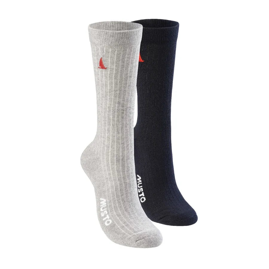 Musto Essential 2 Pack Socks #colour_grey-melang-true-navy